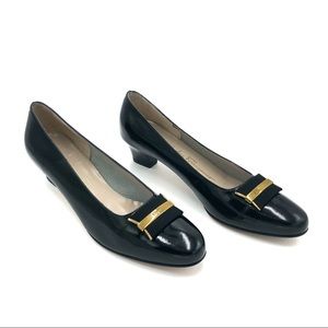 Salvatore Ferragamo Vintage Logo Buckle Bow Pump.